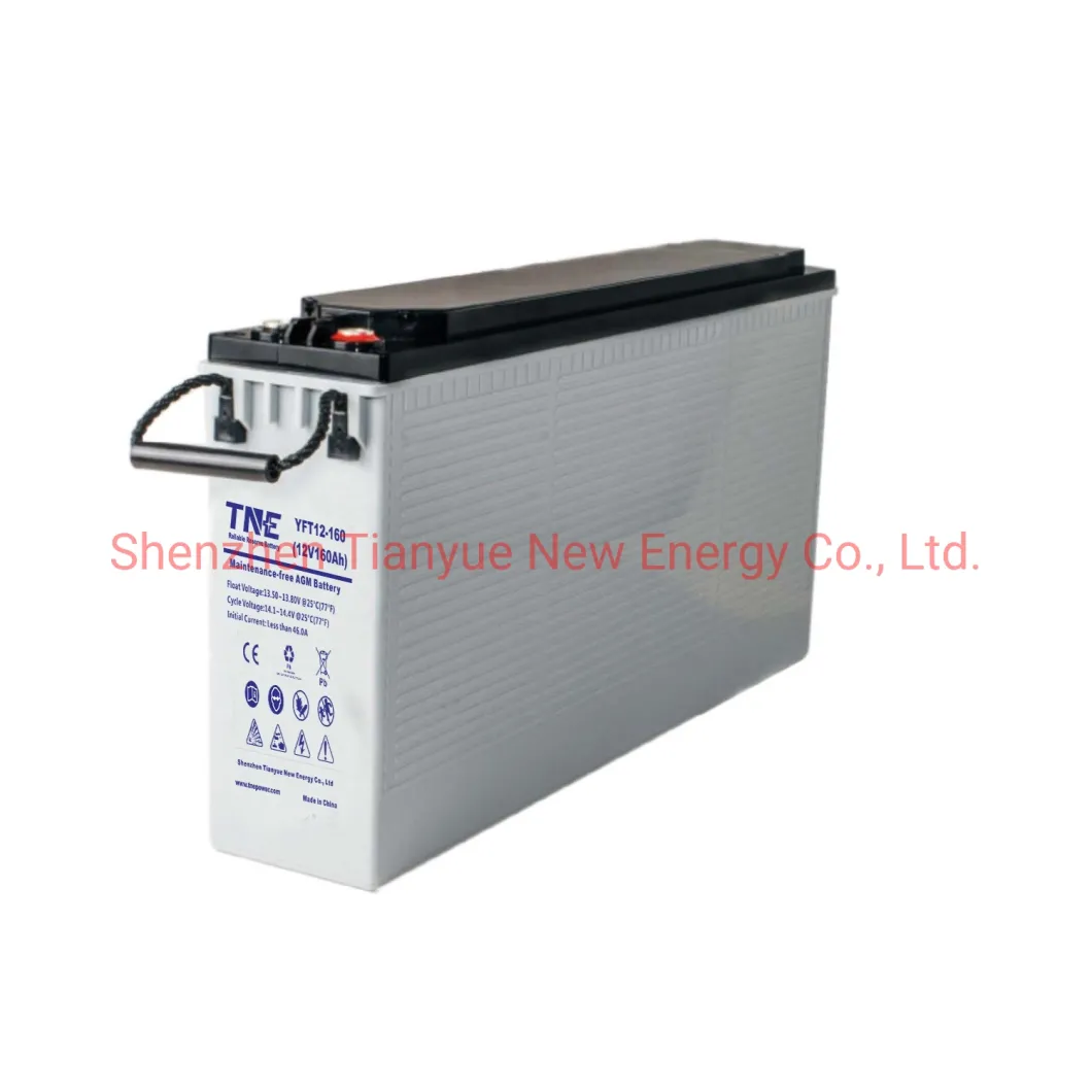 FT12-160 12V 160ah Front Terminal Storage Battery for Telecom