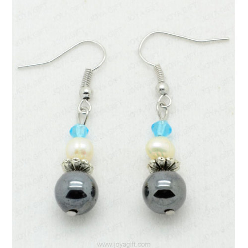 Hematite crystal earring