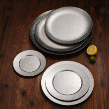 Round Stainless Steel Charger Plates - Reusable Wedding Party Decorations