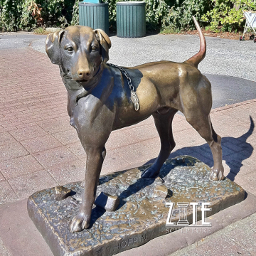 Custom high quality life size metal bronze standing dog statue sculpture
