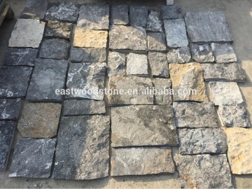 raw dark grey limestone blocks