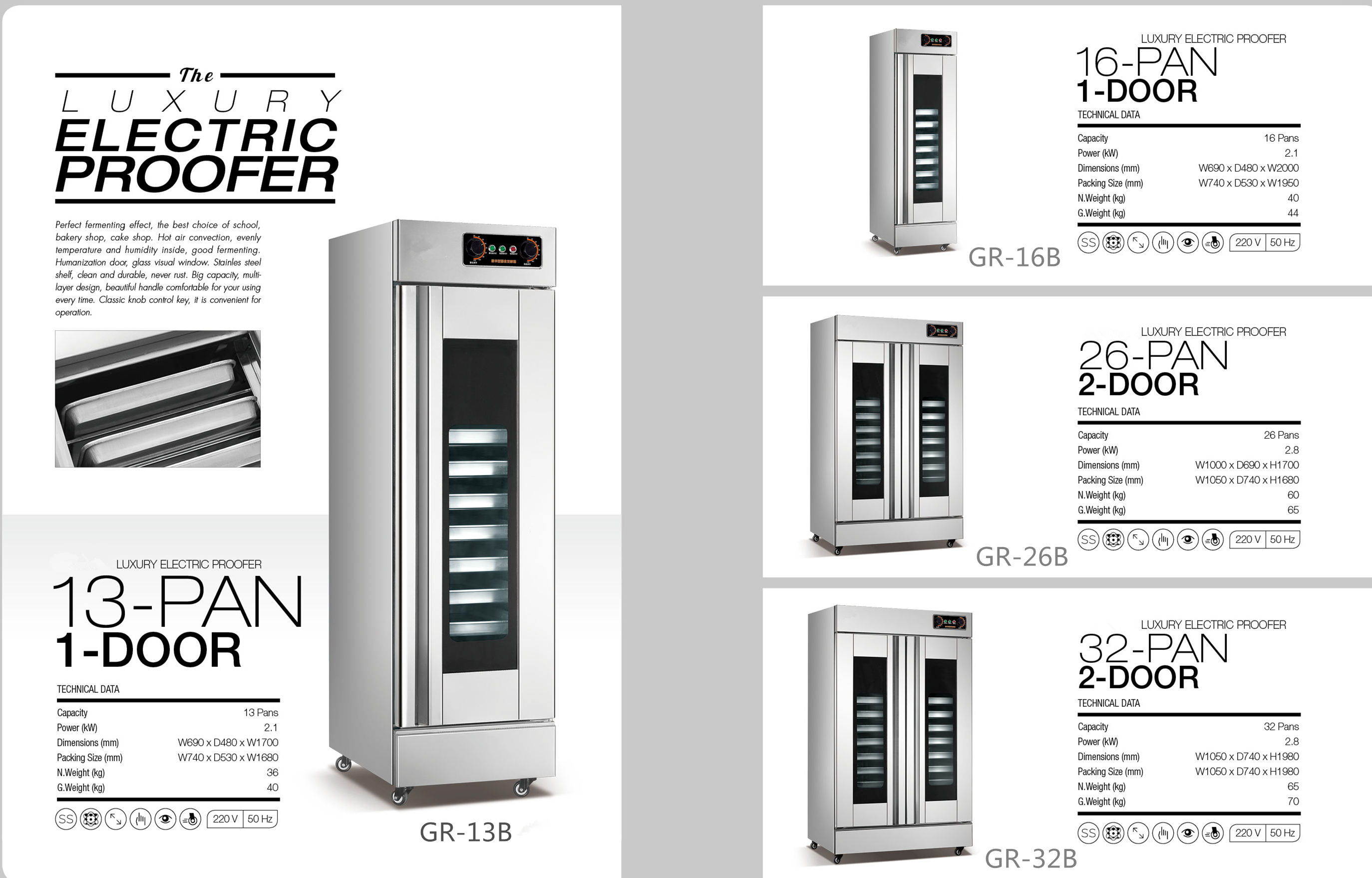 Commercial High Quality Powerful Efficient Stainless Steel Electric Dough Fermentation Cabinet Machine