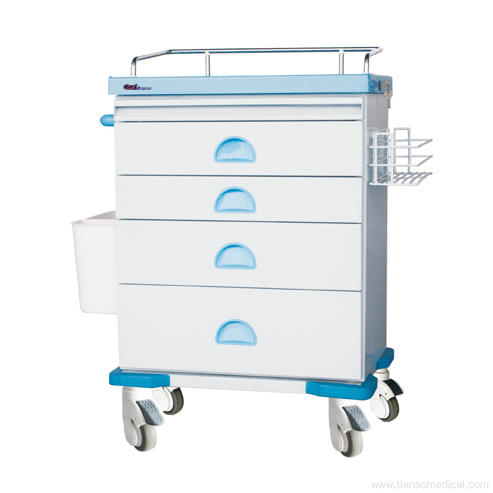 Tianao Hospital Steel ABS Anesthesia Trolley