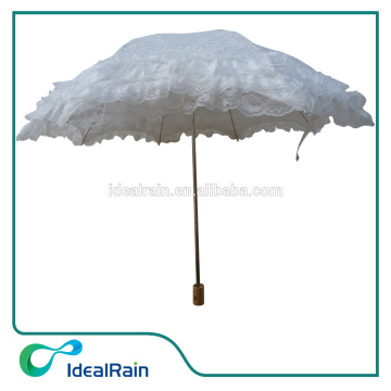 white elegant lace parasol for women