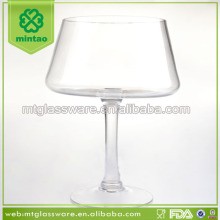 Hand made clear glass footed salad bowl oversized punch bowl