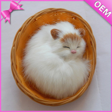 Top Selling Cat Toy High Standard Plush White Sleeping Realistic Toy Cat