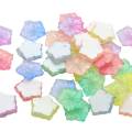 100 stks / partij Bling Kleur Hars Stervorm Cabochons Mix Kleuren Glanzende Hars Strass Plaksteen Cabochon Voor Haar Boog Centrum Decor