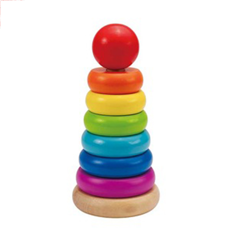 Wooden Rainbow Stacker Classic Educational Wooden Baby Toy