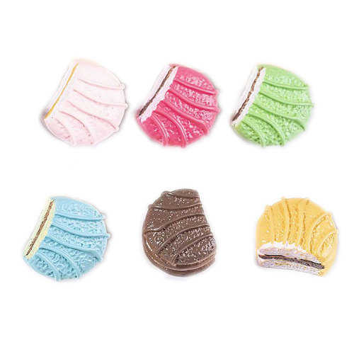 Ρεαλιστικά μισά στρογγυλά Macaron Cookie Cabochons Sweet Classic Macaron Flatback Embellishments For Scrapbooking Hair Bow Center DIY