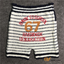 Black-white Strip Fluffy Yarn Elastic Underwear Pants