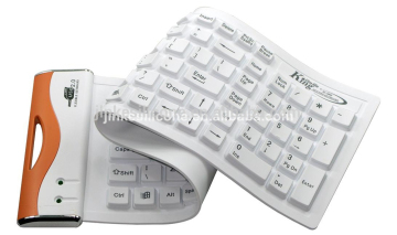 JK-10101 Mini Double-color Bluetooth Flexible silicone keyboard cover,silicone rubber keyboard