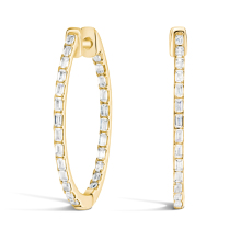 2.4ct Total 18K Gold Lab Diamond Hoops