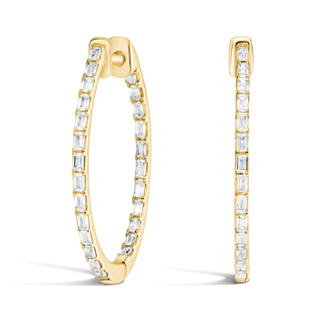 2.4ct Total 18K Gold Lab Diamond Hoops