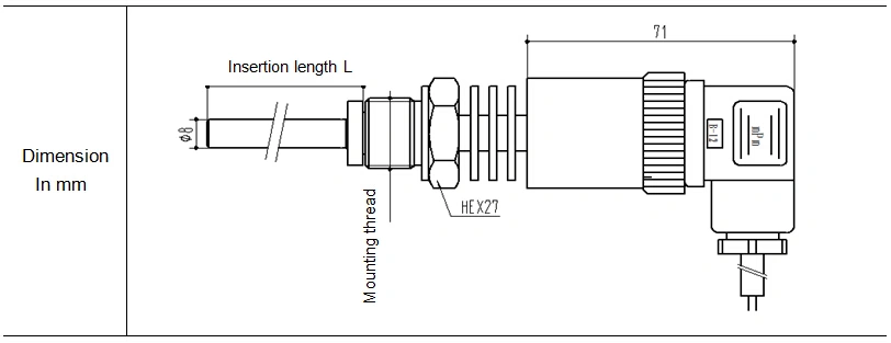 PT100 4~20mA Temperature Transmitter with Normal / Movable Connector Pct200b