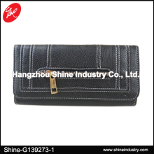 Black Long Cards Money Zip Wallet Purse