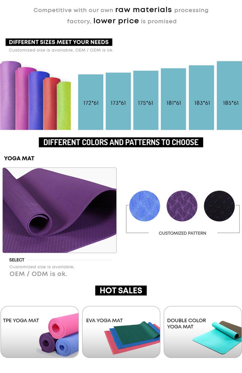 2021 factory direct eco friendly non slip fitness exercise multi color workout tpe yoga mat material