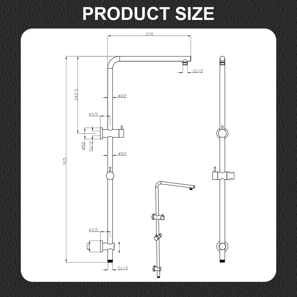 Watermark Shower Set With Top Water Inlet