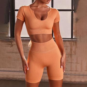 Running Shorts GMY Yoga Crop Top Sets