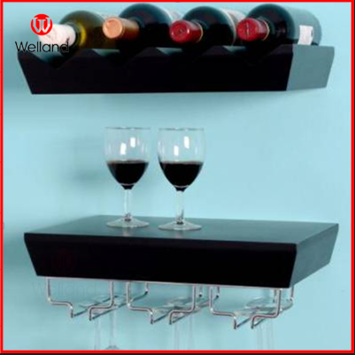 Wine cup wooden metal rack