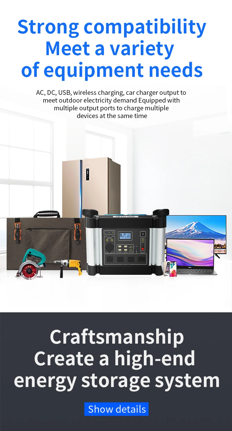 Customized Portable Backup Solar Power Station (no solar panel) Lithium Battery Pack 1036wh with a 110V Pure Sine Wave AC Outlet and Quick Charge