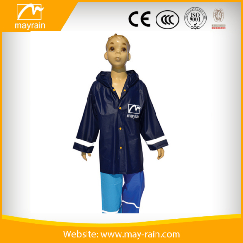 Navy logo imprint children raincoat