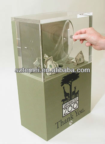 Top quality acrylic donation box