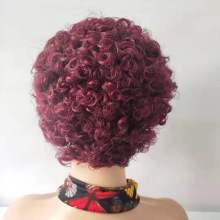 Perruque Colored Pixie Cut Wig Human Hair Curly Bob Short Pixie Cut Lace Wig Bleached Knots Lace Frontal Pixie Curls Wig