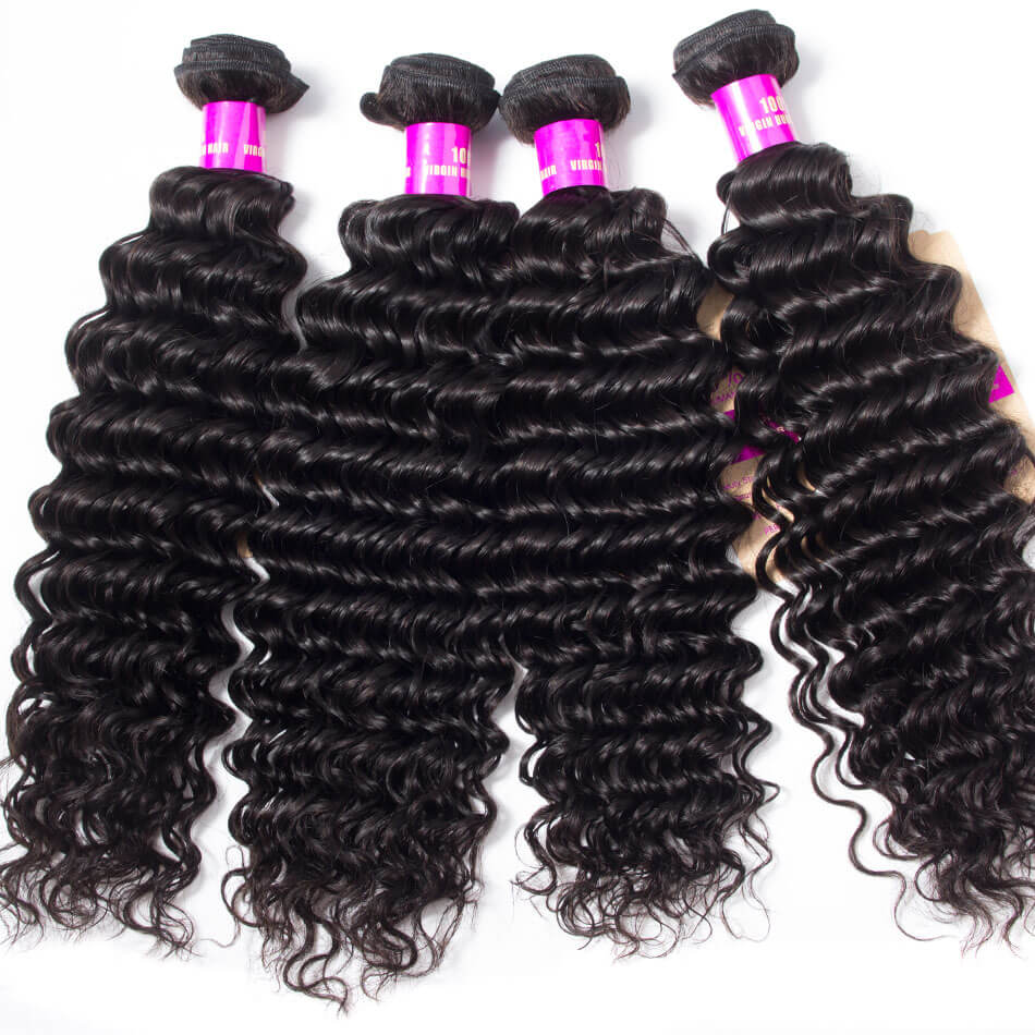 Malaysian and Brazilian Deep Wave Curly Virgin Human Hair Bundles Marley Raw Peruvian Short Hair Cuticle Aligned Weaves