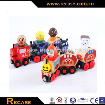 DIY educational wood train set toy magnetic toys train