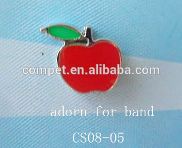 Red apple slide charms,8mm rhinestone slide charms