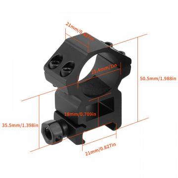 2pieces 1" (25mm) Diameter Scope Rings for Picatinny