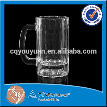 Machine Made 420ML Glass Beer Mugs with Handle Unique Beer Mugs