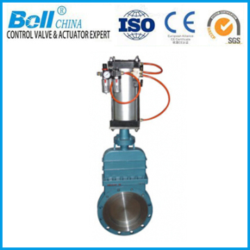 Pneumatic slurry knife gate valve
