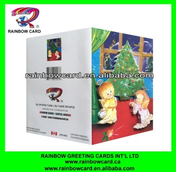 3D christmas greeting card and envelope set