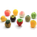 Miniature 3D Fruits résine Cabochon mignon Simulation pêche fraise citron pastèque bricolage Scrapbooking fabrication de bijoux accessoires