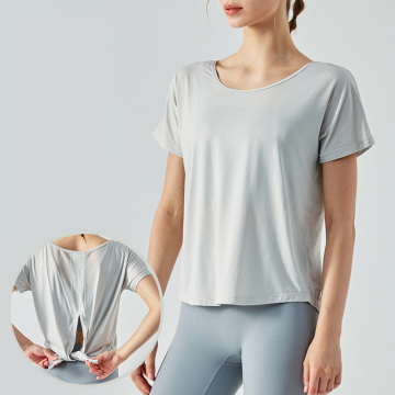 가벼운 분할 라이딩 탑 티셔츠 여성 쇼트 슬리브
