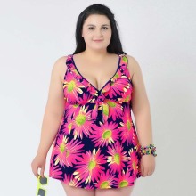 Super Large 4XL-8XL Sexy Flowery Swimsuit One Pieces Plus size Padded Skirts Bathing Suits For Big Women