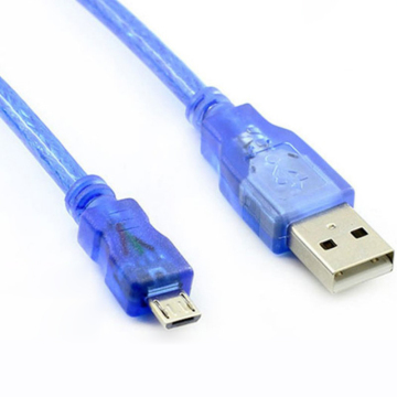 Blue Transparent Color Micro USB Cable