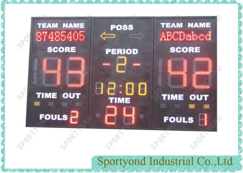 Tableau de bord de basket-ball à LED avec horloge de tir à l&#39;intérieur de 24 secondes