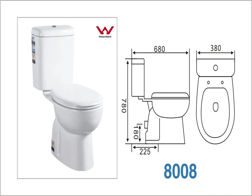 Two Piece Porcelain Sanitary Ware Water Closet Ceramic Toilet