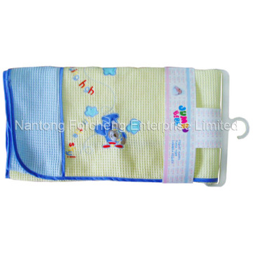Waffle Baby Blankets With Embroidery