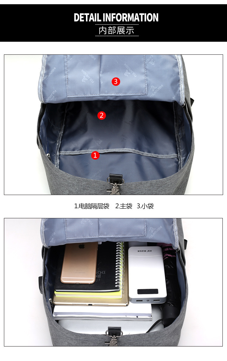 Anti Theft Backpack USB Charging Port