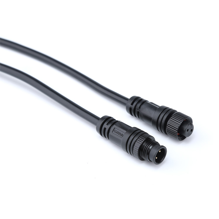 2pin 12A IP67 Injection Molded Quick Connect LED Outdoor Lighting Plug and Socket Waterproof Connector Cable