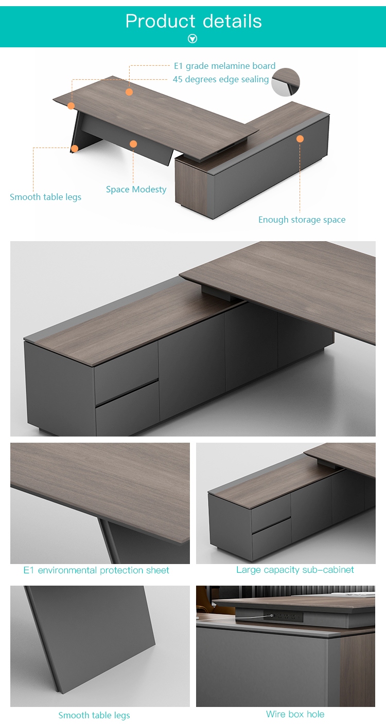 Luxury modern executive desk office table design wooden office furniture