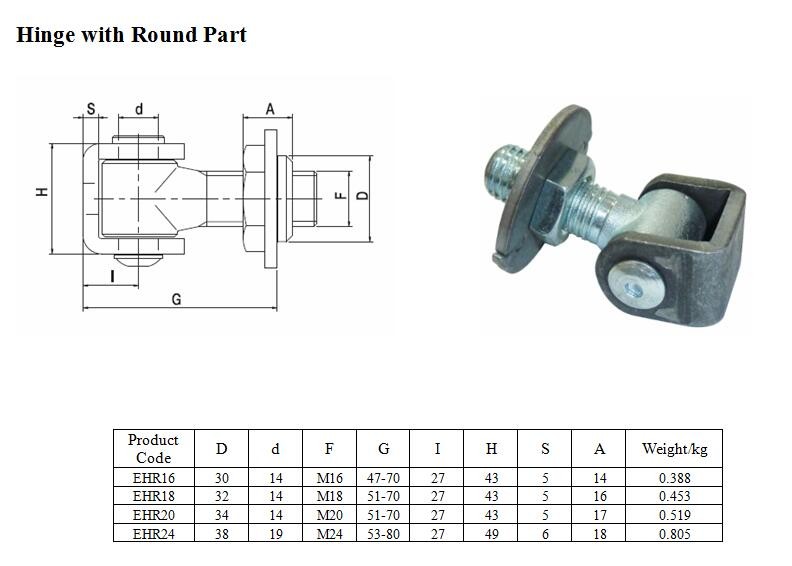 Zinc plated gate rotating hinge for heavy duty swing gate