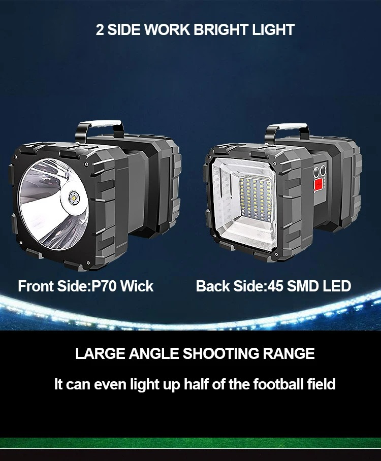 Large Multifunctional High Lumen Super Bright Power Display Large Battery Capacity Long Endurance LED Flashlight Camping Light