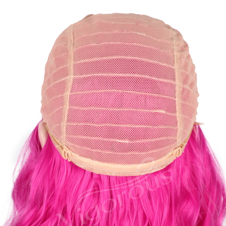 Hot Selling Wholesale U Part High Temperature Heat Resistant Water Wave Pink Bob Short Synthetic Lace Front Wig