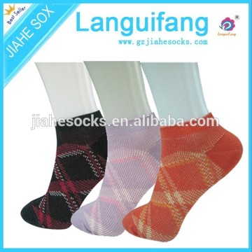 Double needle fashion Woman jacquard cotton ankle sock