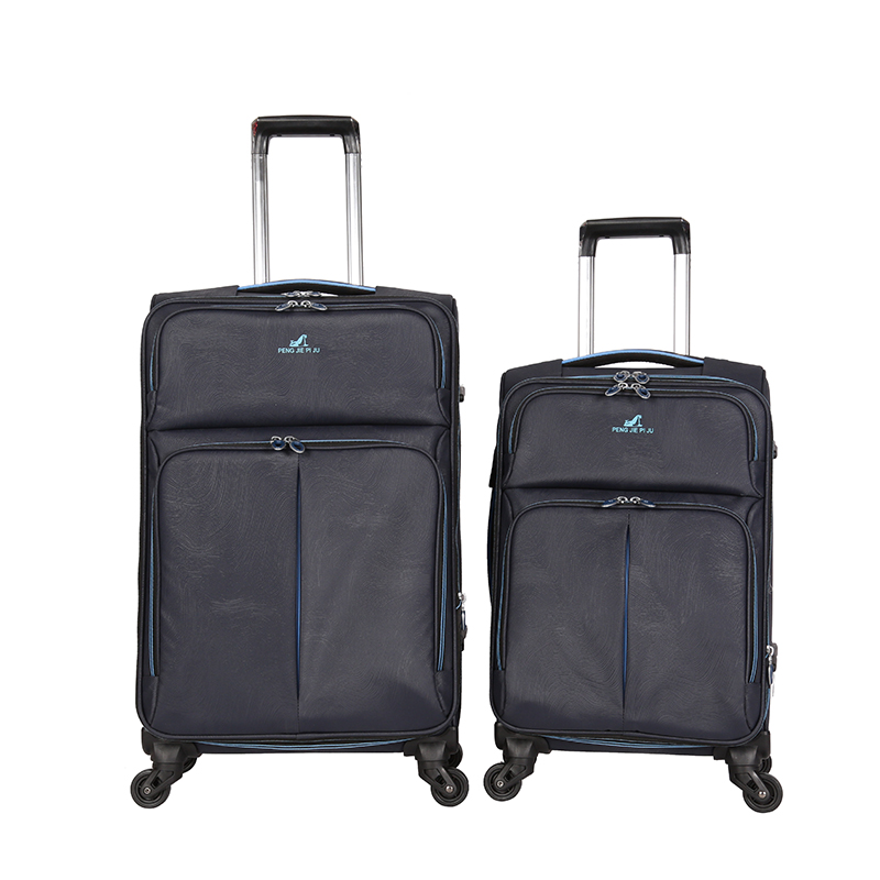 soft fabric suitcase carry on type trolley luggage