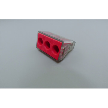 Fast connection push-in wire connector 3 poles